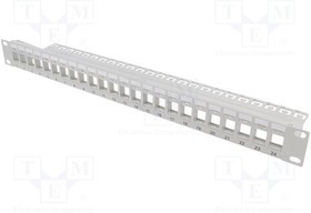 LOG-NK4044, Патч-панель, Keystone, Цвет: серый, Кол-во портов: 24