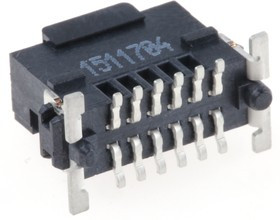 244854 / 244854-E, SMC Series Straight Surface Mount PCB Header, 12 Contact(s), 1.27mm Pitch, 2 Row(s), Shrouded