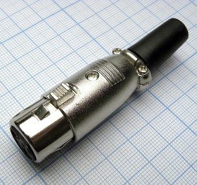 CANNON 67 3F, Аудио разъём XLR - розетка кабельная, 3 контакта, цвет - серебристый