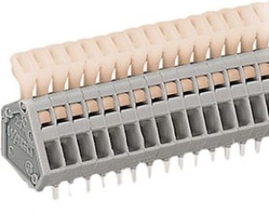 PCB terminal, 16 pole, pitch 2.5 mm, AWG 28-20, 6 A, cage clamp, gray, 233-216 PCB terminal, 16 pole, pitch 2.5 mm, AWG 28-20, 6 A, cage clamp, gray, 233-216