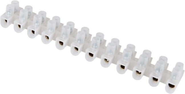 081-10-09, Зажим винтовой ЗВИ-60 2.5-16мм² 12пар белый HLT