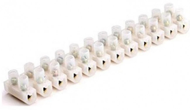 081-10-09, Зажим винтовой ЗВИ-60 2.5-16мм² 12пар белый HLT