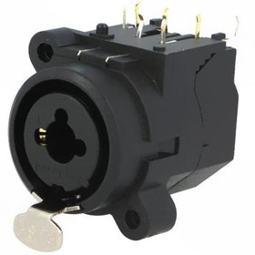 ACJC6H, Гнездо, Jack 6,35мм + XLR, "мама", угловой 90°, с кнопкой, THT ACJC6H, Гнездо, Jack 6,35мм + XLR, "мама", угловой 90°, с кнопкой, THT