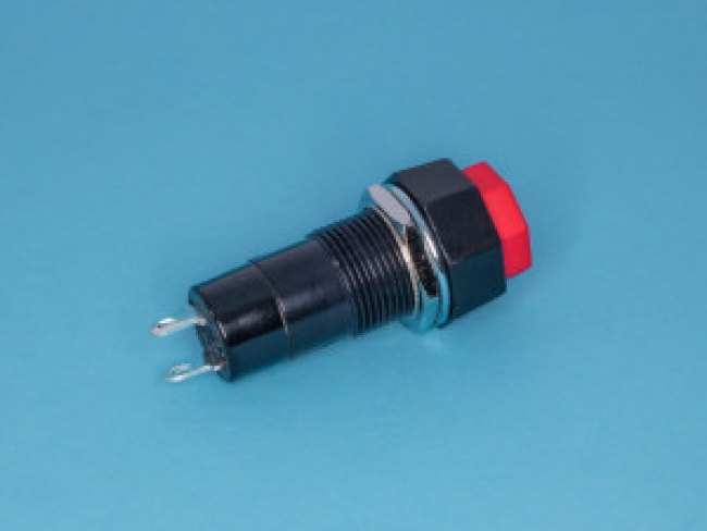 PSW-6A-R, Кнопка восьмиугольная 220В 1А без фиксации, крепление гайка, красная PSW-6A-R, Кнопка восьмиугольная 220В 1А без фиксации, крепление гайка, красная