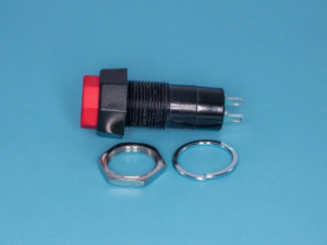 PSW-6A-R, Кнопка восьмиугольная 220В 1А без фиксации, крепление гайка, красная PSW-6A-R, Кнопка восьмиугольная 220В 1А без фиксации, крепление гайка, красная