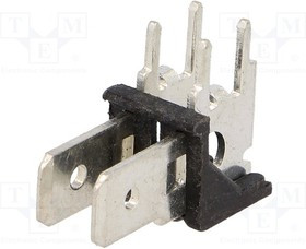 KEYS7822, Наконечник: плоский, 6,4мм, 0,8мм, THT, сталь, луженые, 500В, 15А