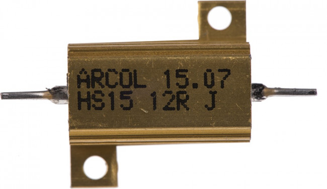HS15 12R J, 12 15W Wire Wound Chassis Mount Resistor HS15 12R J ±5%
