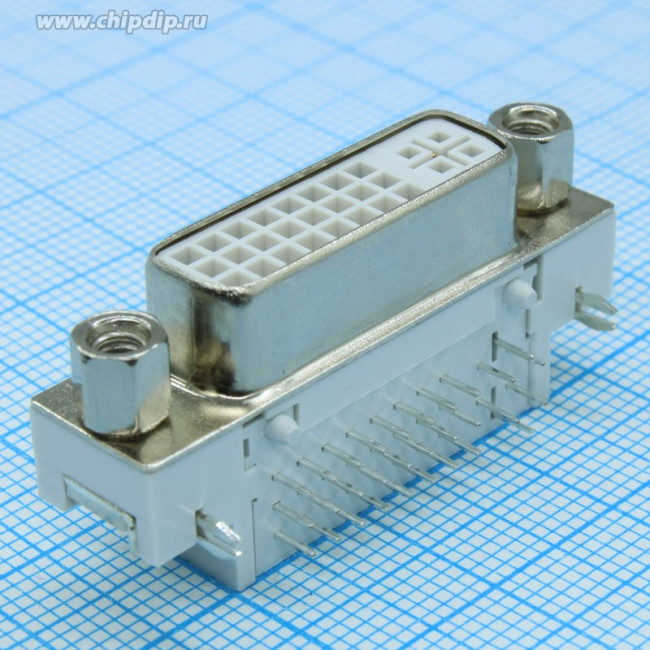 DVI 24+5(JDR-245) (DS1091 VNOS), Розетка DVI на плату угловая