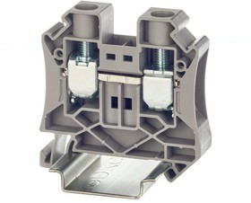 TUR-16, Клемма проходная , винтовой зажим, 2 точки подключения, 16 кв.мм, серая