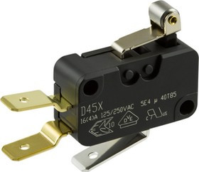 D459-V3RA, Micro Switch D4, 16A, 1CO, 4N, Short Roller Lever
