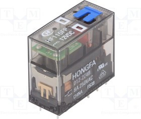 HF115FP/012-2Z4B, Реле: электромагнитное, DPDT, Uобмотки: 12ВDC, 8A/250ВAC, 8А HF115FP/012-2Z4B, Реле: электромагнитное, DPDT, Uобмотки: 12ВDC, 8A/250ВAC, 8А