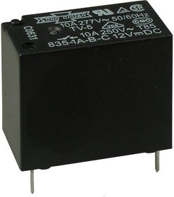 835-1A-B-C 24VDC, Реле 1 замык. 24VDC, 10A/277VAC SPST-NO (OBSOLETE)