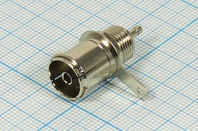 Разъем TV розетка, на блок, металл, гайка быстрой фиксации