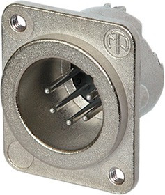 RSNC5MD-LX-M3, Chassis Mount XLR Connector, Male,  50 V, 5 Way, Silver over Nickel Plating