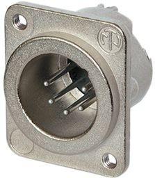 RSNC5MD-LX-M3, Chassis Mount XLR Connector, Male,  50 V, 5 Way, Silver over Nickel Plating