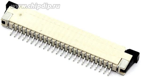 Разъем FPC Half Coverage Top Contact 1.0K-BS-24PWB 24 pin высота 2мм шаг 1мм