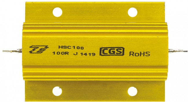HSC100100RJ, Резистор, лепесток для пайки, 100 Ом, Серия HSC, 100 Вт, ± 5%, Лепесток для Пайки, 1.9 кВ