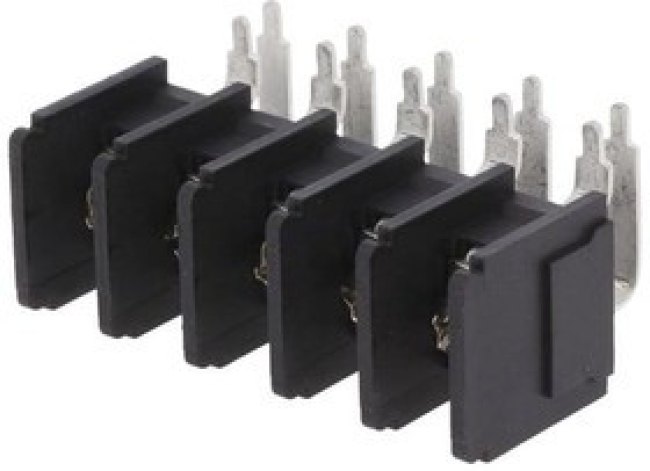 DG66RT-05P-13-00A(H), Зажимная рейка для печатных плат, угловой 90°, 11мм, на PCB DG66RT-05P-13-00A(H), Зажимная рейка для печатных плат, угловой 90°, 11мм, на PCB