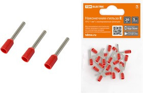 Наконечник-гильза Е1012 1мм2 с изолированным фланцем (20шт) TDM