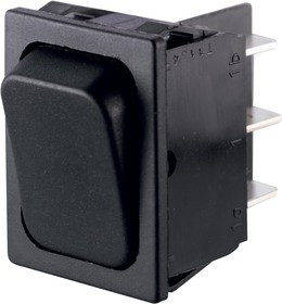 01834.3402-00, Клавишный переключатель, Мгновенного Действия с Пружинным Возвратом, DPDT, Без Подсветки, Панель