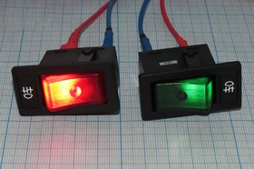 Кнопка противотуманной фары с красной подсветкой 12В/20А; №10464R ПКлА/М\12\20\ON-OFF\\чер\ ILкр\\3T\\Пр/туман/фара