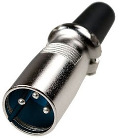 1-505(XLR-MC-104), разъем XLR 3 контакта штекер металл на каб. с хомутом 60мм
