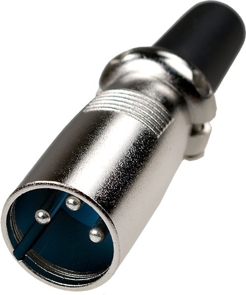 1-505(XLR-MC-104), разъем XLR 3 контакта штекер металл на каб. с хомутом 60мм