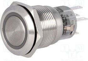 V19-21R-24B-S, Переключатель: антивандальный, Пол: 2, SPDT, 0,5A/220ВAC, 1A/24ВDC