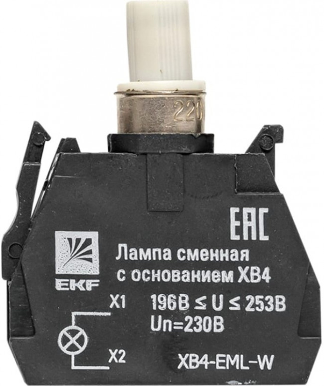 Сменная лампа c основанием XB4 белая, 230В, 10 штук proxima XB4-EML-W Сменная лампа c основанием XB4 белая, 230В, 10 штук proxima XB4-EML-W