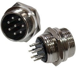 1-662-8, разъем MIC-20 8 контактов штекер металл на корпус