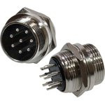1-662-8, разъем MIC-20 8 контактов штекер металл на корпус