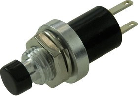 SWITCH BLACK PUSH TO BREAK, Кнопочный переключатель, 7 мм, SPST-NC, Momentary, Круглый, Черный SWITCH BLACK PUSH TO BREAK, Кнопочный переключатель, 7 мм, SPST-NC, Momentary, Круглый, Черный
