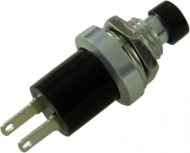 SWITCH BLACK PUSH TO BREAK, Кнопочный переключатель, 7 мм, SPST-NC, Momentary, Круглый, Черный SWITCH BLACK PUSH TO BREAK, Кнопочный переключатель, 7 мм, SPST-NC, Momentary, Круглый, Черный