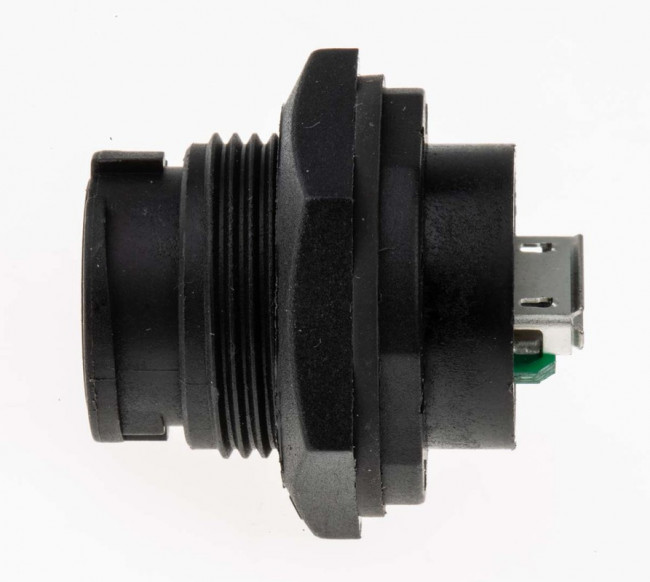 Straight, Panel Mount, Socket to Socket Type Micro AB to Micro AB IP67 USB Connector Straight, Panel Mount, Socket to Socket Type Micro AB to Micro AB IP67 USB Connector