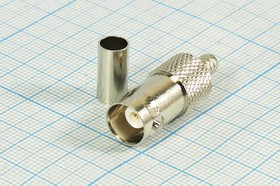 Высокочастотный разъём BNC с креплением под обжим под кабель RG58; №1210 гн BNC\RG58\\обж\