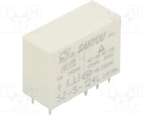 SZ-S-124L, Реле: электромагнитное; SPDT; Uобмотки: 24ВDC; Iконтакт.макс: 16А