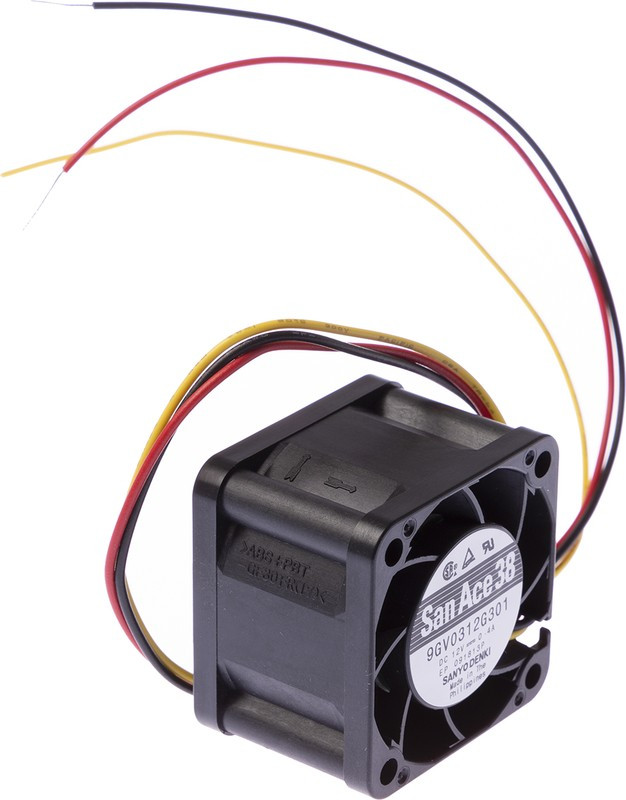 9GV0312G301, San Ace 9GV Series Axial Fan, 12 V dc, DC Operation, 28.8m³/h, 4.8W, 400mA Max, 38 x 38 x 28mm