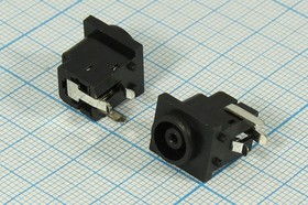 Разъем питания DC розетка, P1.0 D6.0, 3C, ON-OFF, на плату, угловой