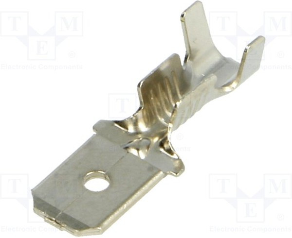 BM 01281, Наконечник: плоская, 6,3мм, 0,8мм, "папа", 1-2,5мм2, обжим, прямой