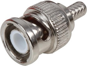 MC002843, Разъем РЧ / Коаксиальный, BNC Коаксиальный, Прямой Штекер, Обжимной, 50 Ом, RG58/U, Латунь