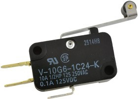 V-10G6-1C24-K, MICROSWITCH, ROLLER LEVER SPDT 10A 250V