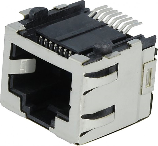 6339160-1, Conn RJ-45 F 8 POS 1.02mm Solder RA SMD 8 Terminal 1 Port Cat 5 T/R