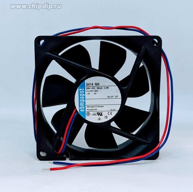8414NH, 8400 N Series Axial Fan, 24 V dc, DC Operation, 79m³/h, 2.4W, 100mA Max, IP20, 80 x 80 x 25mm