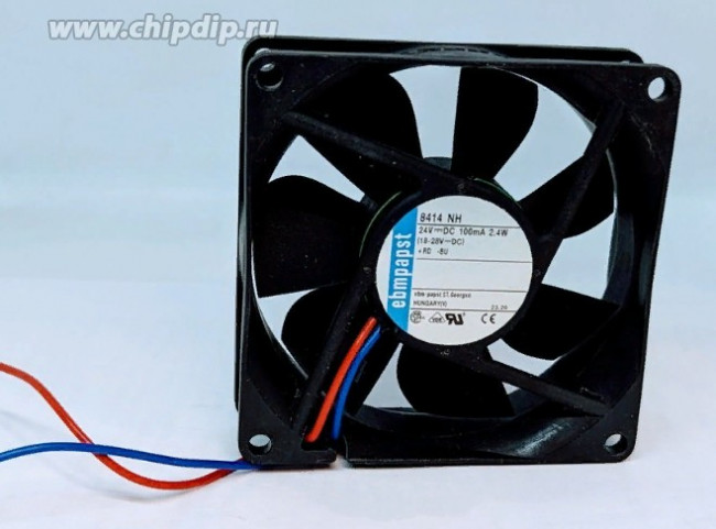8414NH, 8400 N Series Axial Fan, 24 V dc, DC Operation, 79m³/h, 2.4W, 100mA Max, IP20, 80 x 80 x 25mm