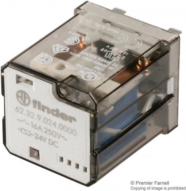 Силовое реле 2 перекидных контакта 16А, = 24В DC, 623290240000 Силовое реле 2 перекидных контакта 16А, = 24В DC, 623290240000