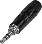 Rean RTP3C-BAG кабельный разъем Jack 3.5мм TRS (стерео), штекер, черный корпус, для кабеля ø 2-4мм