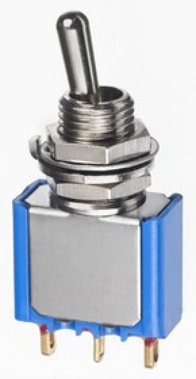 5637CDB17, Toggle Switch, Panel Mount, (On)-Off-(On), SPDT, Solder Lug Terminal, 20V ac/dc 5637CDB17, Toggle Switch, Panel Mount, (On)-Off-(On), SPDT, Solder Lug Terminal, 20V ac/dc