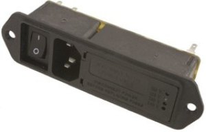 6VM4S, 6A, 250 V ac Male Flange Mount IEC Plug 2 Pole 6VM4S, Faston