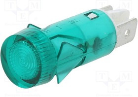 C282000NAD, Индикат.лампа: с неоновой лампой; плоский; зеленый; 230ВAC