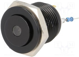 V16-10S-12W-B, Переключатель: антивандальный, Пол: 2, SPST-NO, 2A/36ВDC, IP65